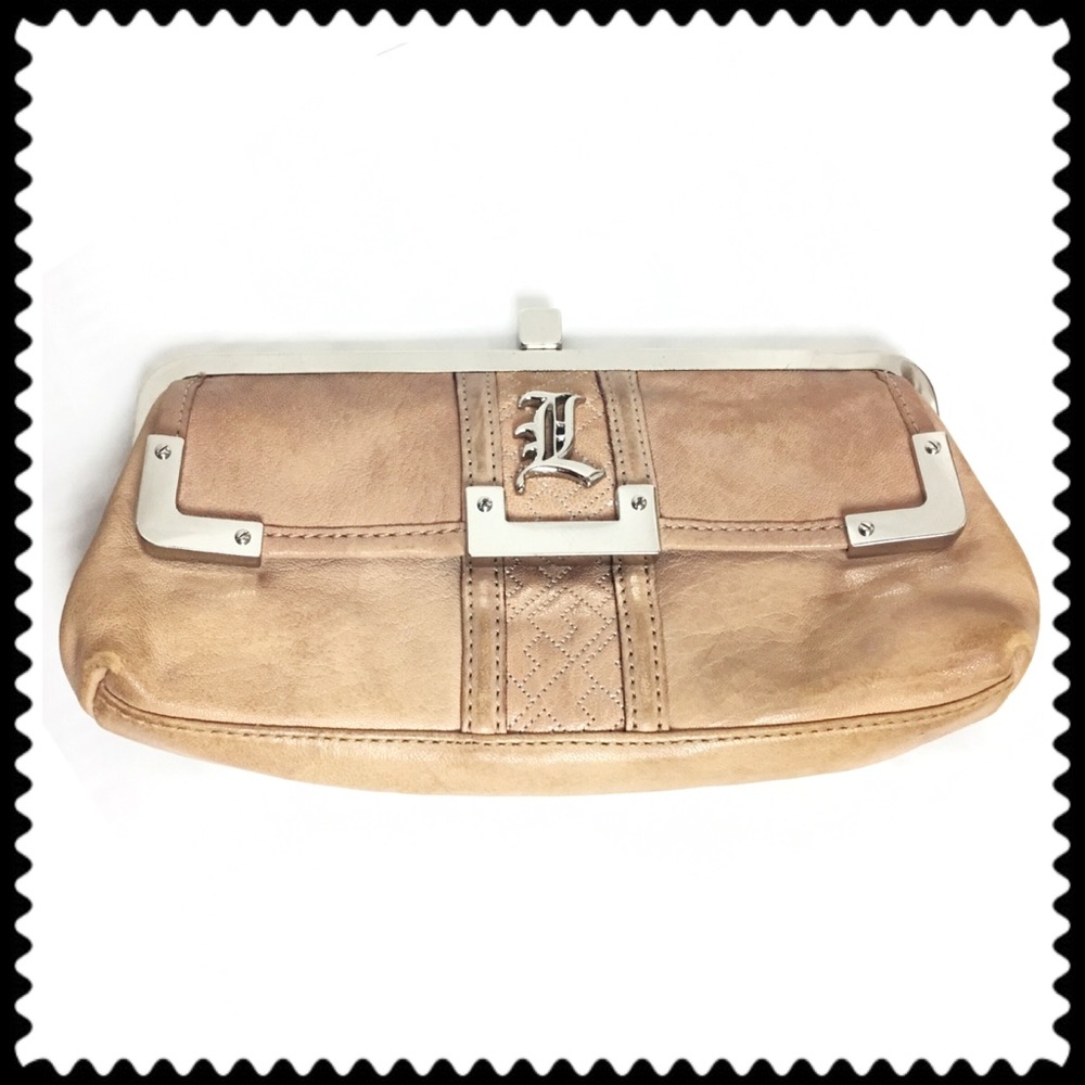 SOLD! L.A.M.B. Tan Clutch Purse Handbag